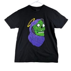 Liquid Death T-Shirt Men's Lg Murder Your Thirst Black Gold Purple Green Graphic